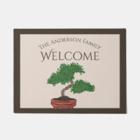 Personalized Japanese Bonsai Tree Welcome Mat