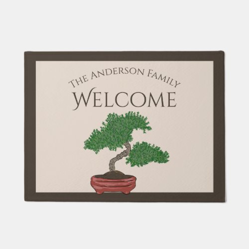 Personalized Japanese Bonsai Tree Welcome Mat