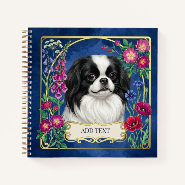 Personalized Japanese Chin Blue Notebook (Front)