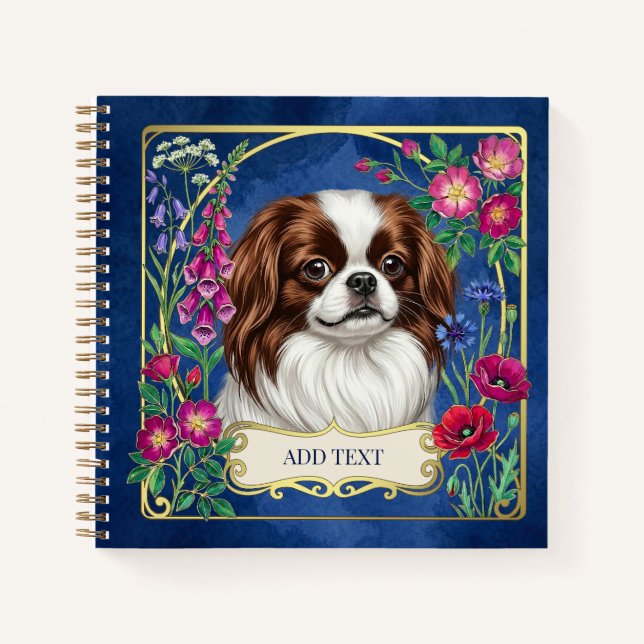 Personalized Japanese Chin Blue Notebook (Front)
