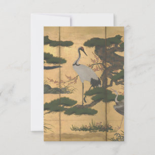 Personalized Japanese Cranes Classic Art Thank You Card