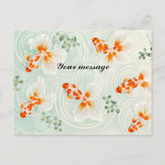 Personalized Japanese Goldfish Postcard | Custom M