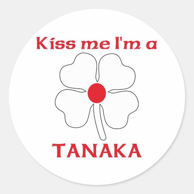 Personalized Japanese Kiss Me I'm Tanaka Classic Round Sticker (Front)