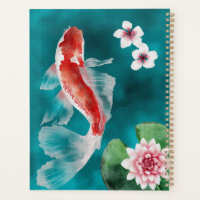 Personalized Japanese Koi Fish, Cherry Blossoms Planner