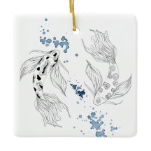 Personalized Japanese Koi Fish Swimming Christmas