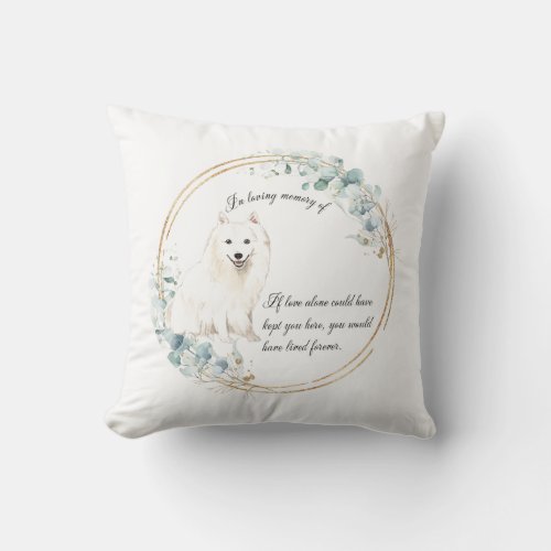 Personalized Japanese Spitz Memorial Throw Pillow