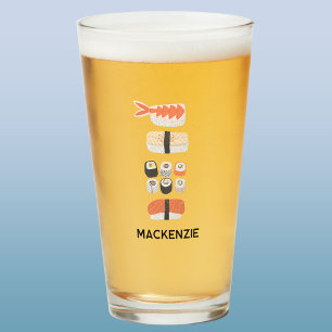 Personalized Japanese Sushi Nigiri Maki Roll Glass