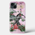 Personalized Japanese Swallow, Temple, Blossom Iphone 13 Case at Zazzle