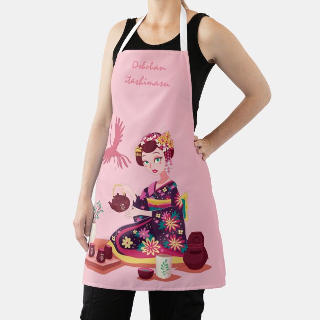 Personalized Japanese Tea Ceremony, Crane Apron (Insitu)