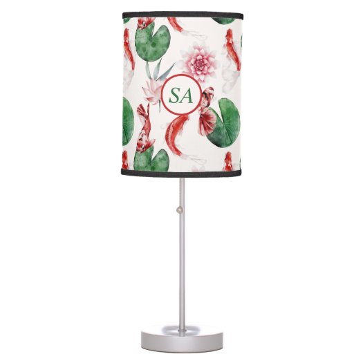 Personalized Japanese Watercolor Koi Fish Lotus 