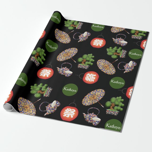 Personalized Japanese Wrapping Paper (Unrolled)