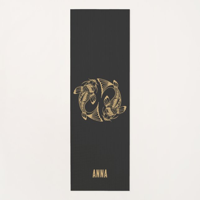 Personalized Japanesse Koi Fish Japan Lover Yoga Mat (Front)