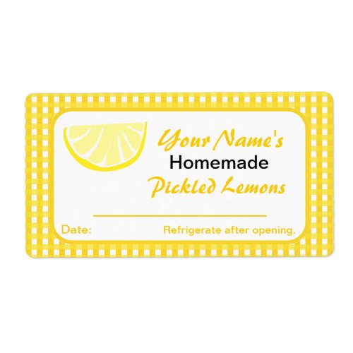 Personalized Jar Stickers Lemon Preserves