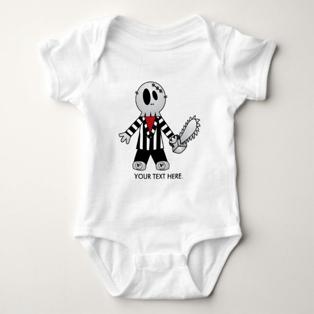 Personalized Jason with Chainsaw Baby Bodysuit (Front)