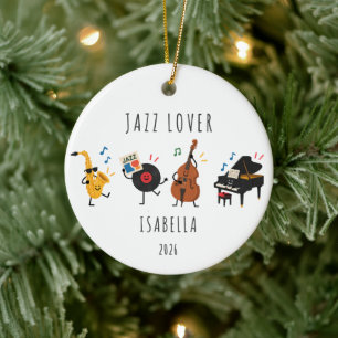 Personalized Jazz Lover Christmas Ornament