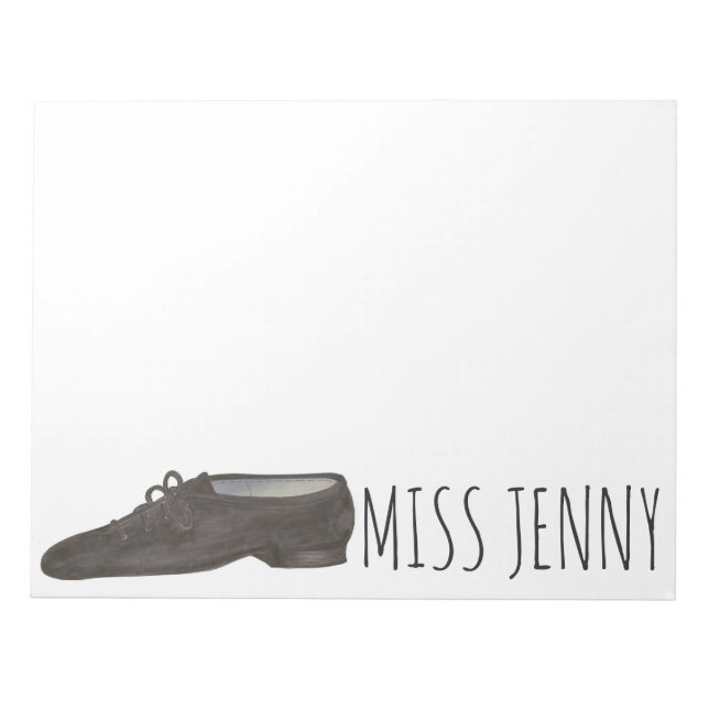 Personalized Jazz Shoe Dance Teacher Notepad (Front)
