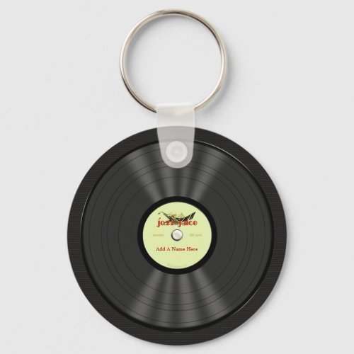 Personalized Jazz Vinyl Record Keychain