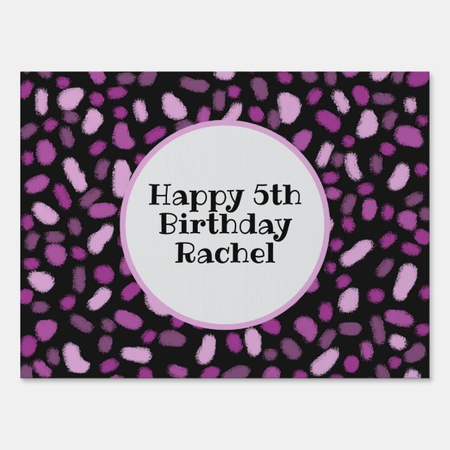 Personalized Jelly Beans Pink and Black Sign (Front)