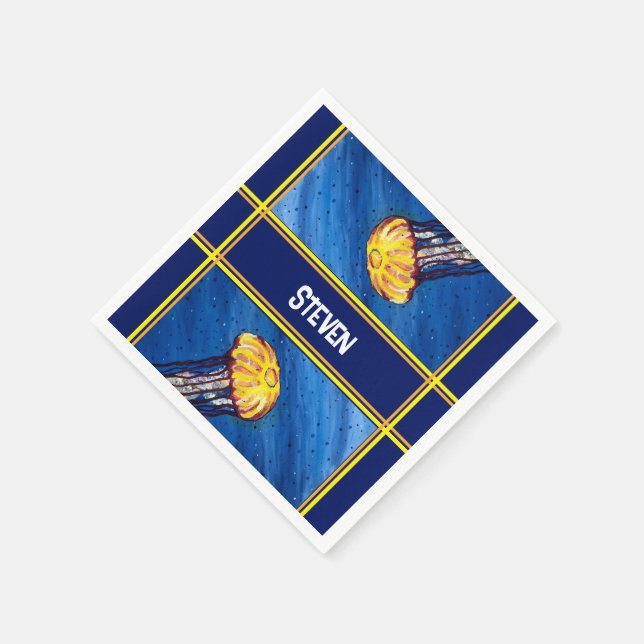 Personalized Jellyfish Napkins (Corner)