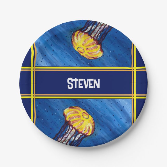 Personalized Jellyfish Paper Plates (Front)