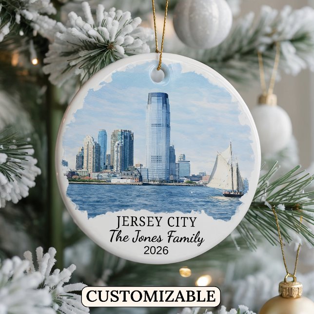 Personalized Jersey City, Custom New Jersey Ceramic Ornament (Creator Uploaded)