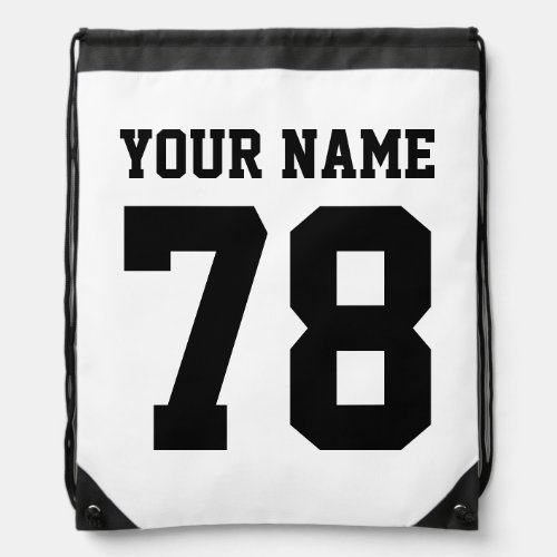 Personalized jersey number drawstring backpack