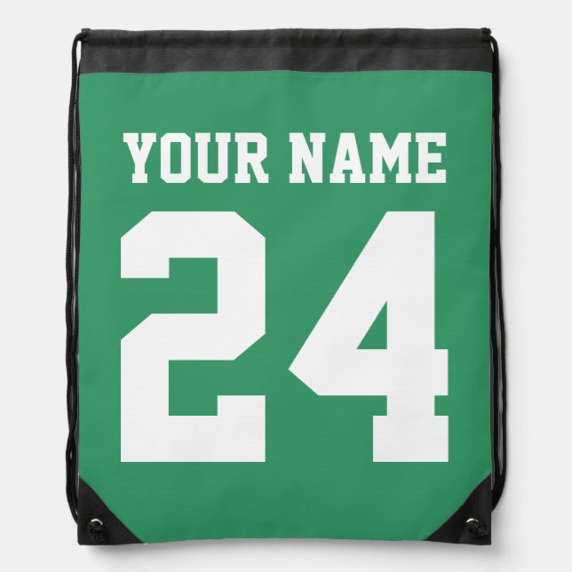 Personalized jersey number drawstring backpack bag (Front)