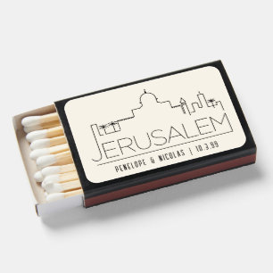 Personalized Jerusalem Wedding Favor Matchboxes