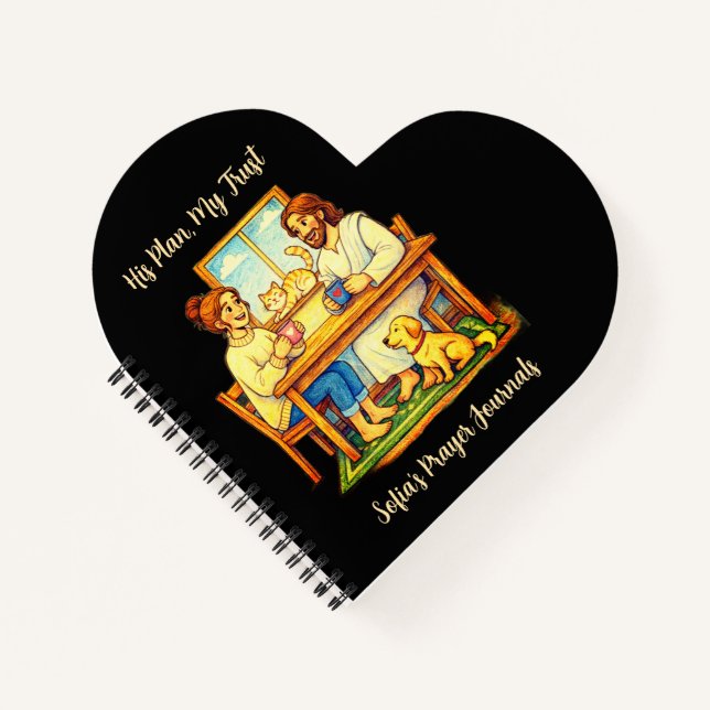 Personalized Jesus & Coffee Heart Journal (Front)