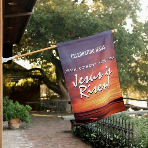 Personalized JESUS IS RISEN Christian House Flag