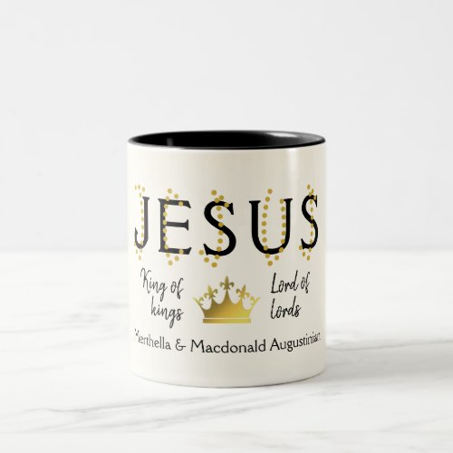 Personalized JESUS King of kings Christian Two_Tone Coffee Mug
