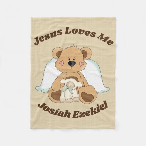 Personalized Jesus Loves Me Fleece Blanket