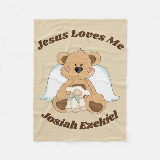 Personalized Jesus Loves Me Fleece Blanket