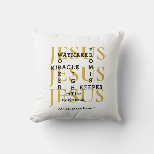 Personalized JESUS Waymaker Christian Throw Pillow (Front)