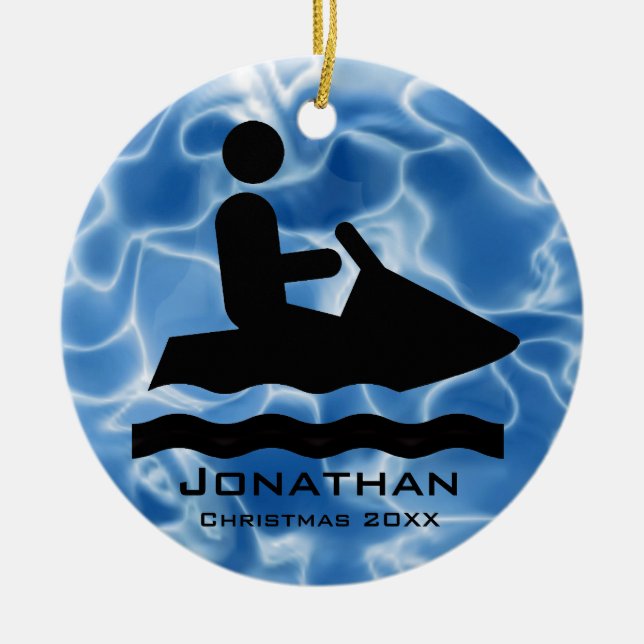 Personalized Jet Ski Ornament (Front)