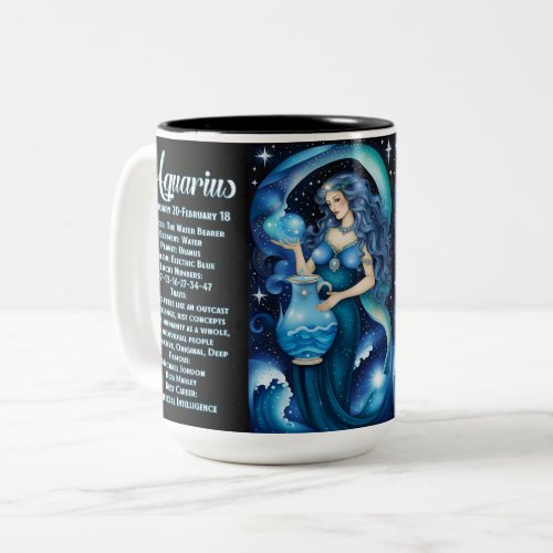 Personalized Jewel Galaxy Zodiac Aquarius Two_Tone Coffee Mug