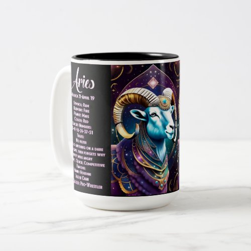 Personalized Jewel Galaxy Zodiac Aries Two_Tone Coffee Mug