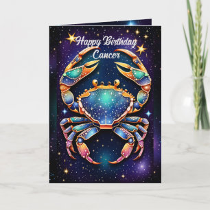 Personalized Jewel Galaxy Zodiac Cancer Card