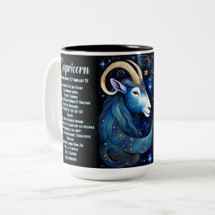 Personalized Jewel Galaxy Zodiac Capricorn Two-Tone Coffee Mug
