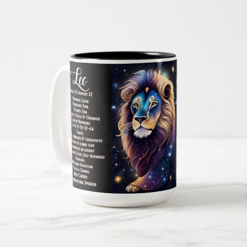 Personalized Jewel Galaxy Zodiac Leo Two_Tone Coffee Mug