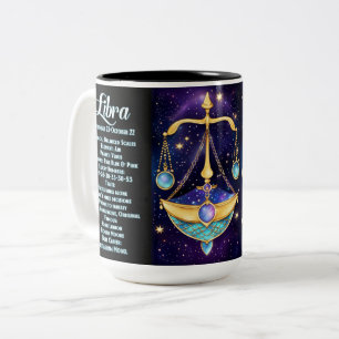 Personalized Jewel Galaxy Zodiac Libra Two-Tone Coffee Mug