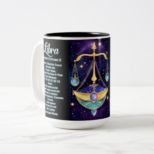 Personalized Jewel Galaxy Zodiac Libra Two_Tone Coffee Mug