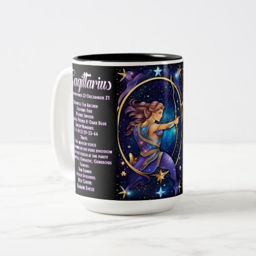 Personalized Jewel Galaxy Zodiac Sagittarius Two_Tone Coffee Mug