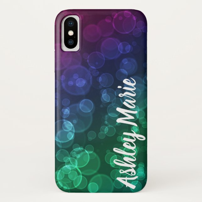 Personalized Jewel Tone Bokeh Bubbles Underwater Case-Mate iPhone Case (Back)