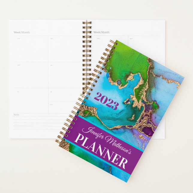 Personalized Jewel Tones Daily Planner (Display)