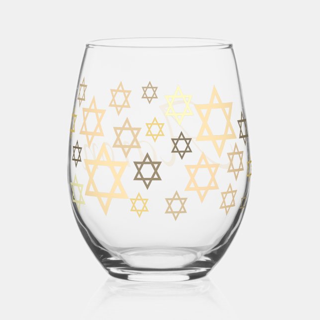 Personalized Jewish Passover  Stemless Wine Glass (Front)