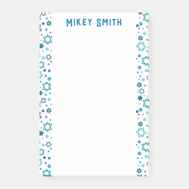 Personalized Jewish Star Post-it Notes (Front)