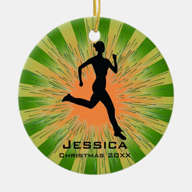 Personalized Jogger Runner Ornament (Front)