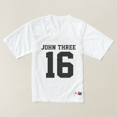 Personalized John 316 Black and White Mens Football Jersey