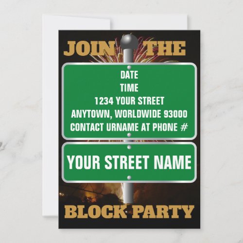 Personalized Join the Block Party Invitations